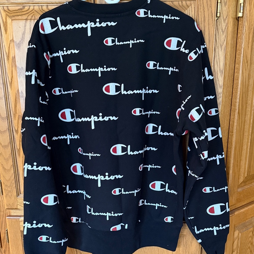 Champion All-Over Script Logo Reverse Weave Crewn… - image 6
